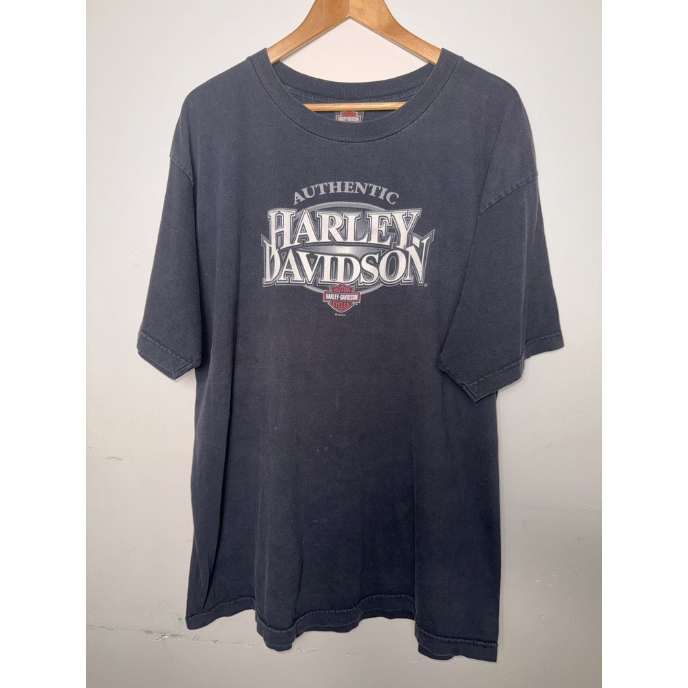 2005 Authentic Harley Davidson T-Shirt Charlotte North Carolina Black Sz 2XL